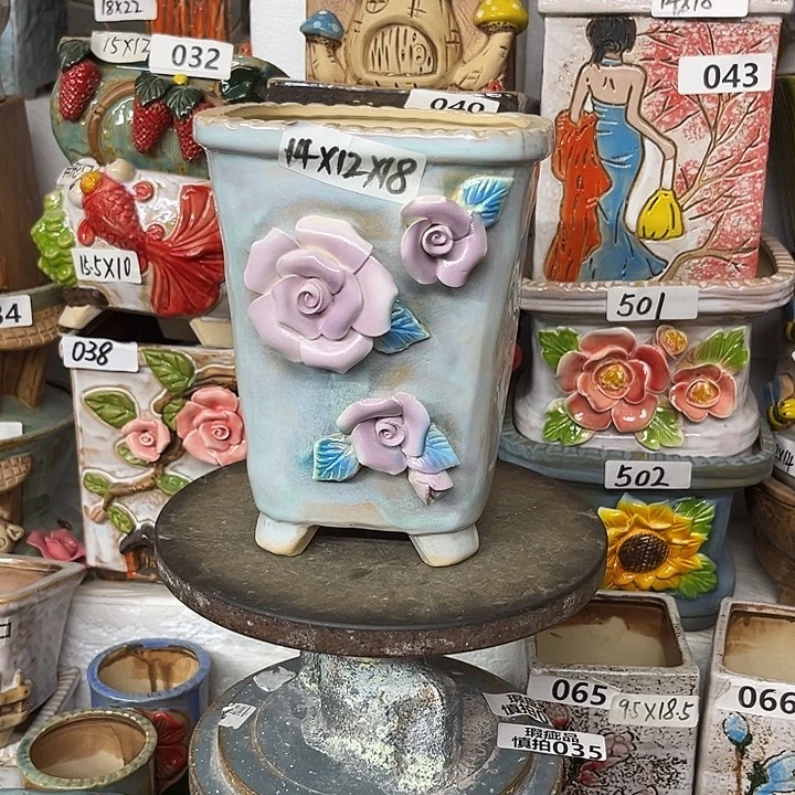 粗陶材质多肉花盆