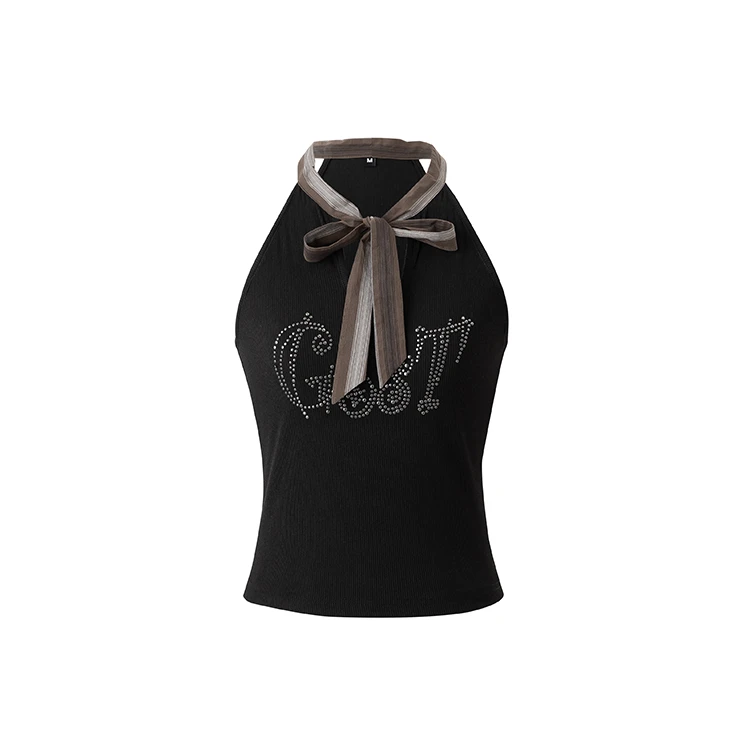 GOST【烫钻绑带】轻奢设计师套装修身宽松型背心通勤吊带时尚背心款