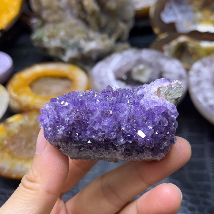 水晶未镶嵌发饰紫晶花