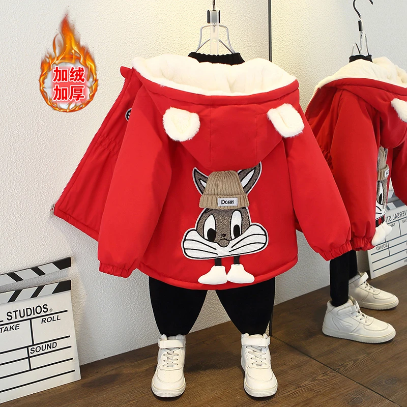 女童外套秋冬2025年新款儿童派克服加绒加厚棉袄洋气女孩棉服冬潮