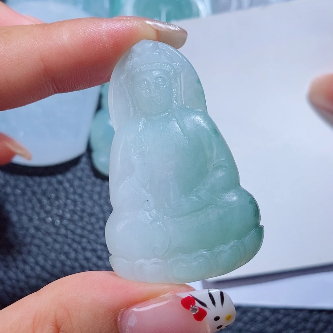 定制翡翠未镶嵌毛货付款后确认抛光