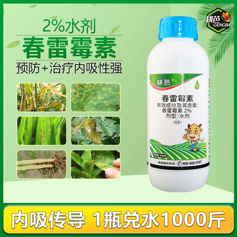 耕芭杀菌剂2%春雷霉素青枯角斑溃疡稻瘟软腐姜瘟细菌性病害喷施用