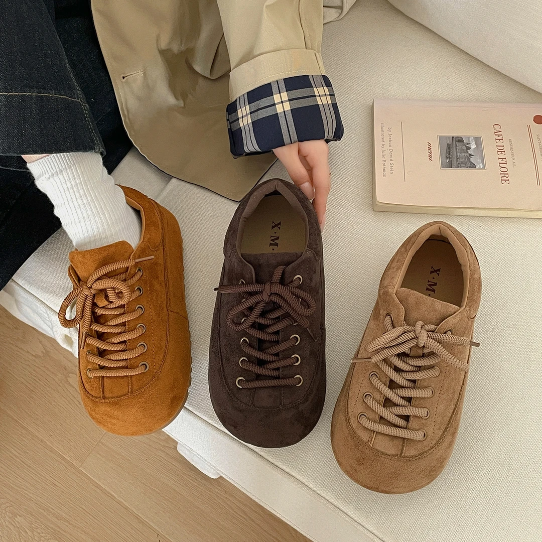 南在南方复古棕色增高厚底勃肯鞋女2025新款秋季配裙子深口单鞋子