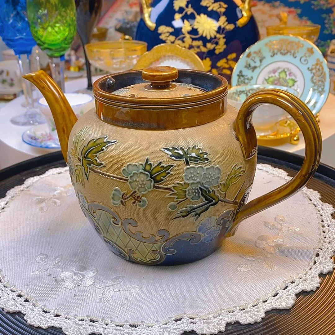 瓷片咖啡杯水晶杯摆件