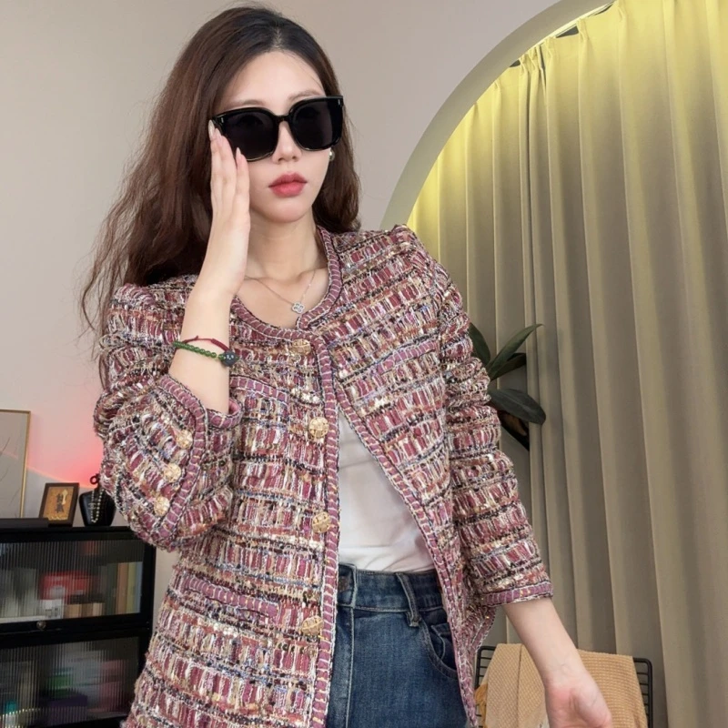 【红宝石】秋冬新款经典款红色小香风外套女轻奢高级感设计师款上衣