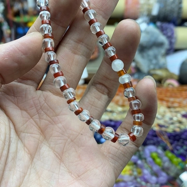 玛瑙/玉髓合金珠宝半成品一条A909