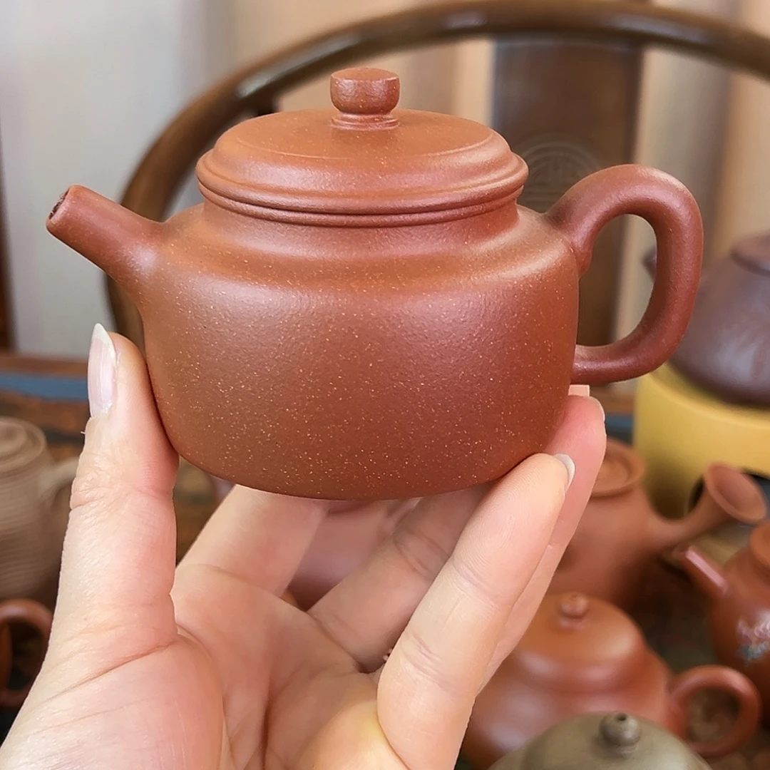 紫砂茶壶精品 德钟 红降坡泥 180cc