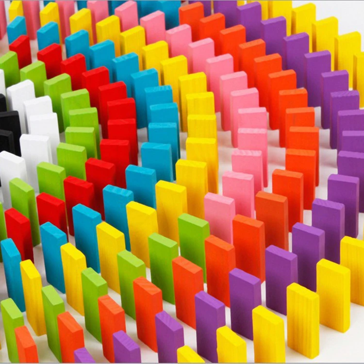 新品多米诺骨牌 大号120片儿童木制启智玩具 儿童早教玩具