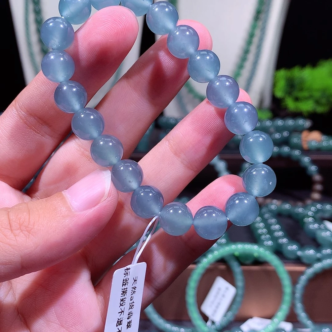 翡翠未镶嵌手链天然a货翡翠手串9.8