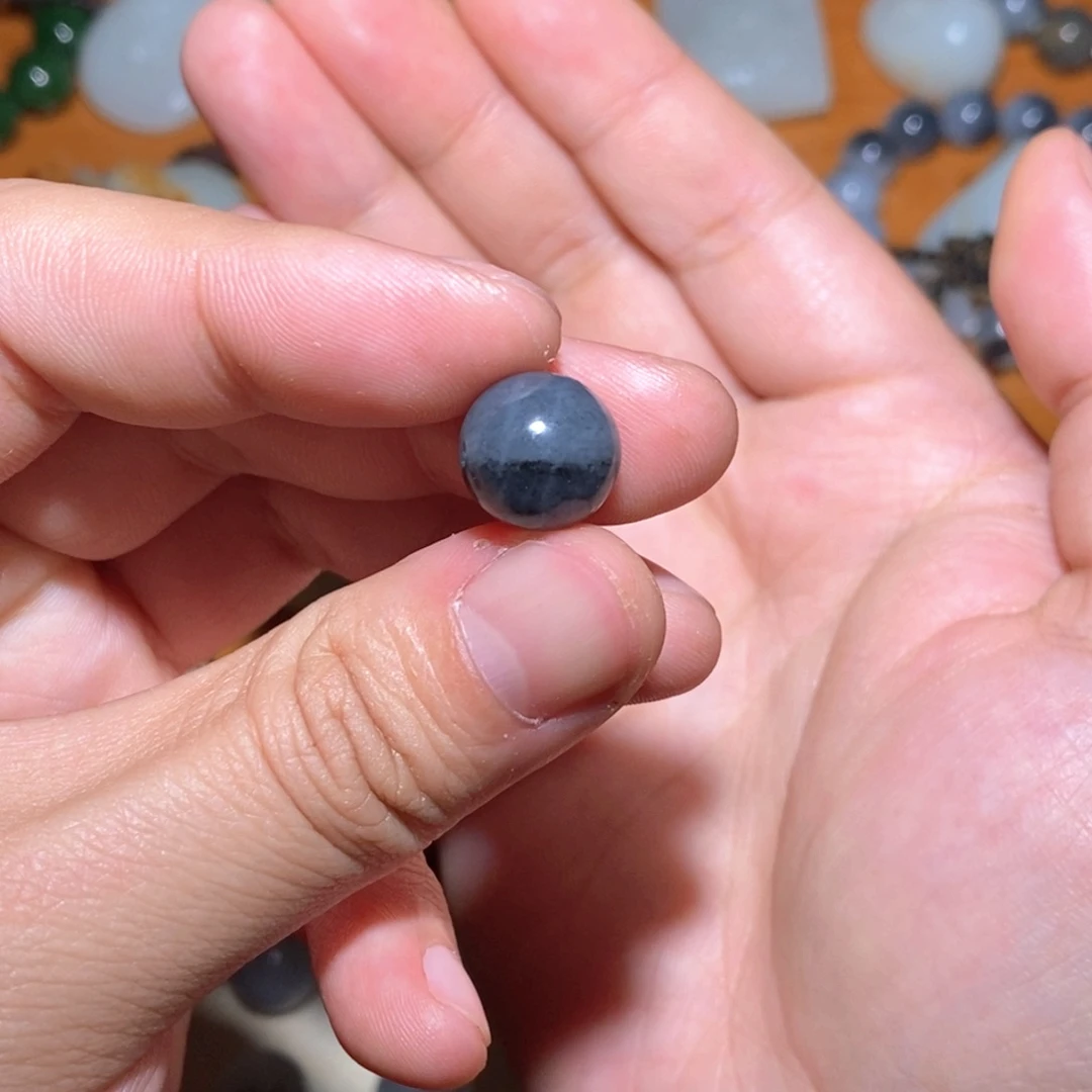 和田玉未镶嵌颈饰青花珠子卡12