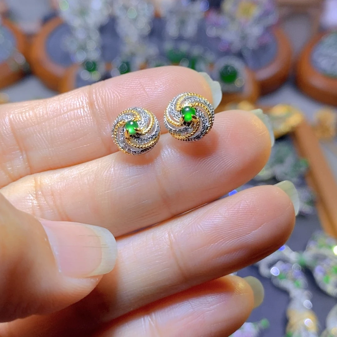 翡翠颈饰银S925镶嵌天然翡翠