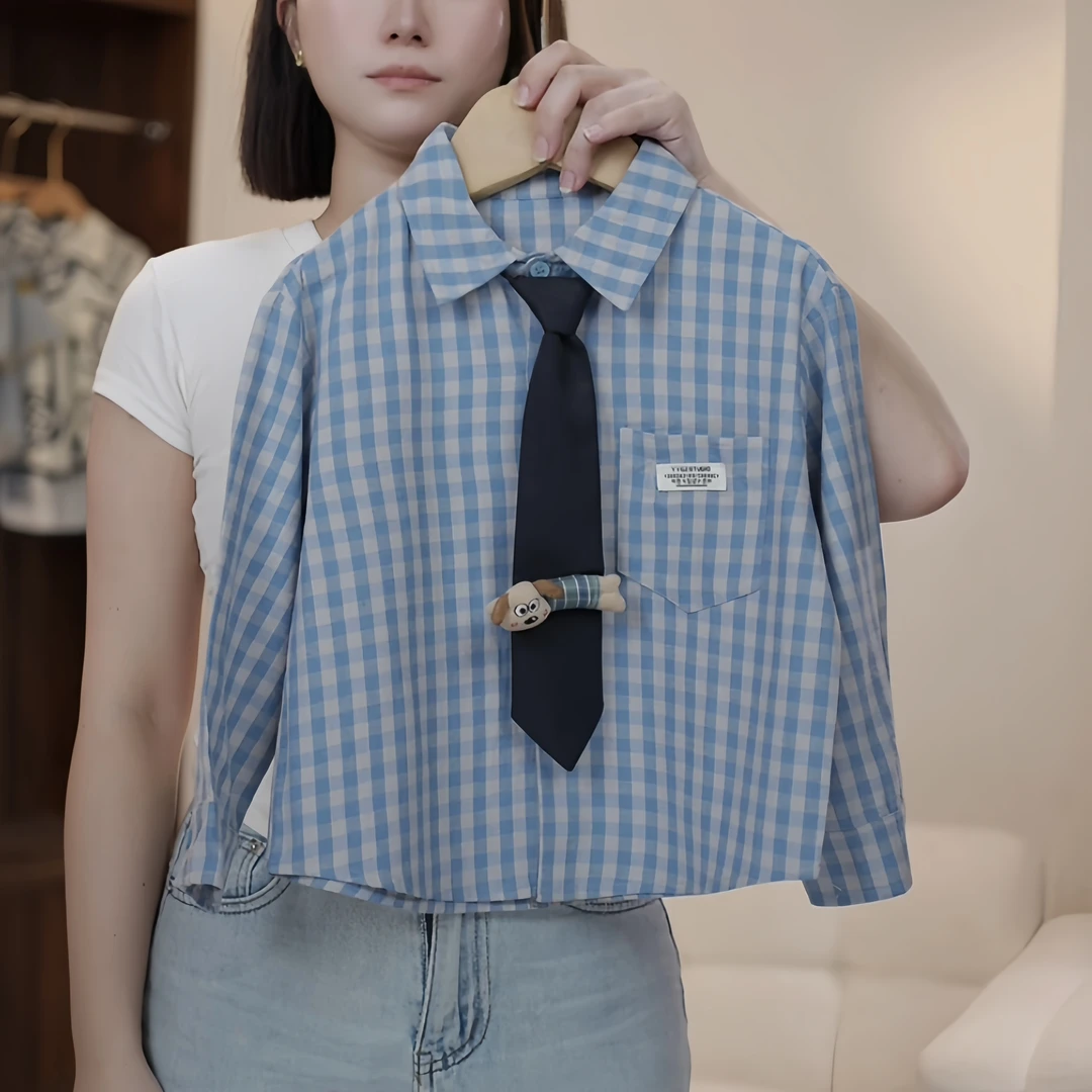 【鸭梨童品】夏季格子男童衬衫YL10383/1