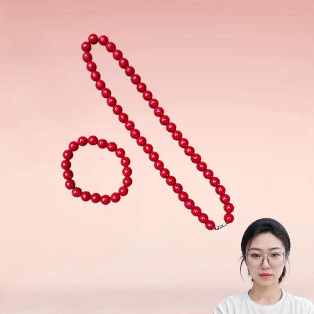 【梁总专属】时尚精美高端轻奢红珐琅颈饰+手串【CM1359】