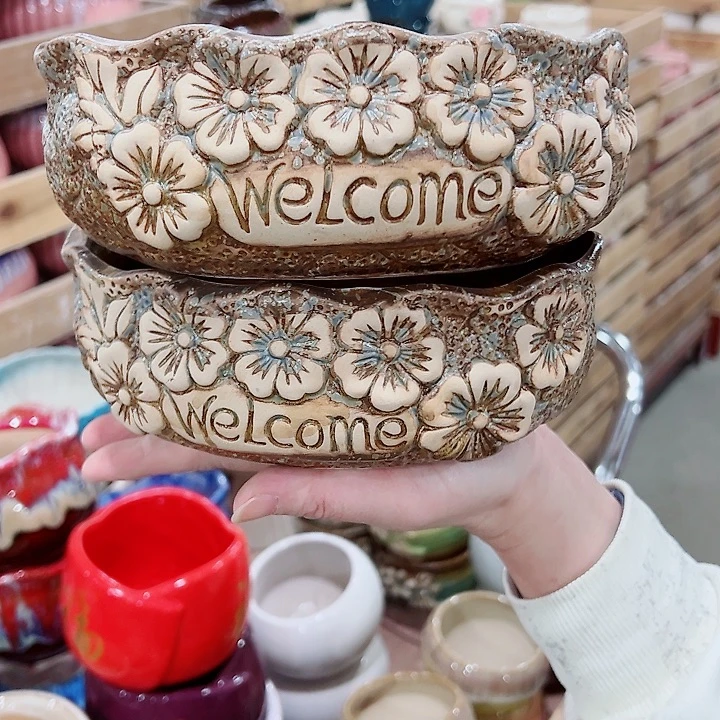 有孔，凑单福利满10元发货陶瓷多肉花盆！