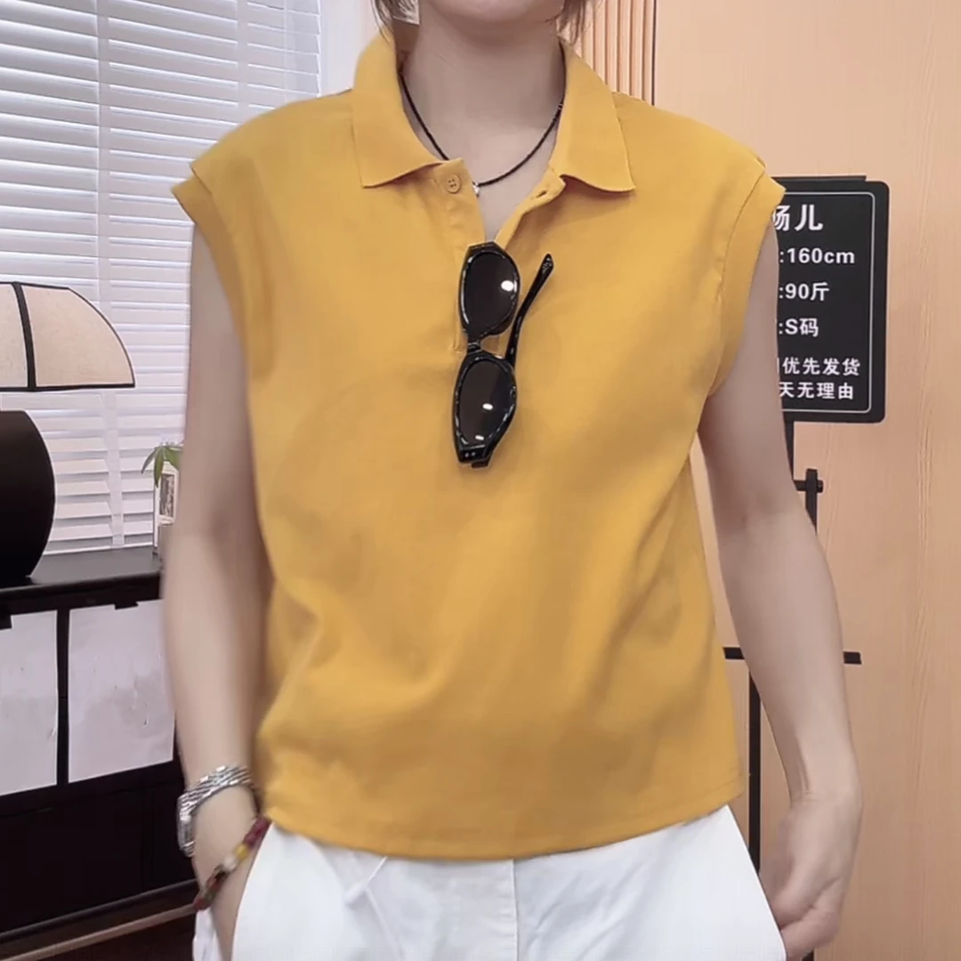 【通勤减龄】2025夏季新款无限回购气质宽松POLO背心显瘦洋气上衣潮