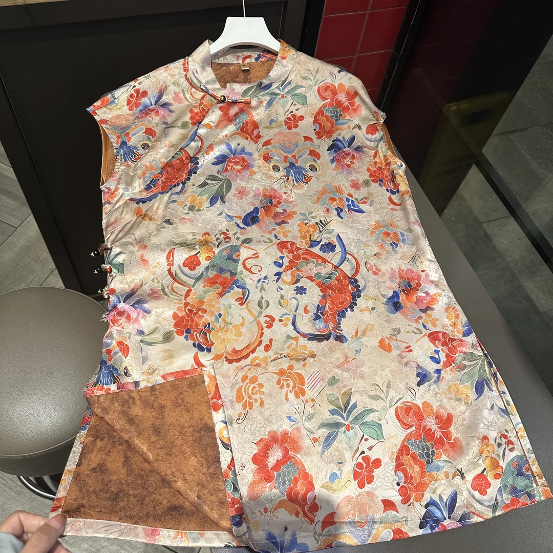 【双鱼 飞飞袖】气质显瘦立领斜襟飞飞袖中长款开叉手工扣上衣SNS