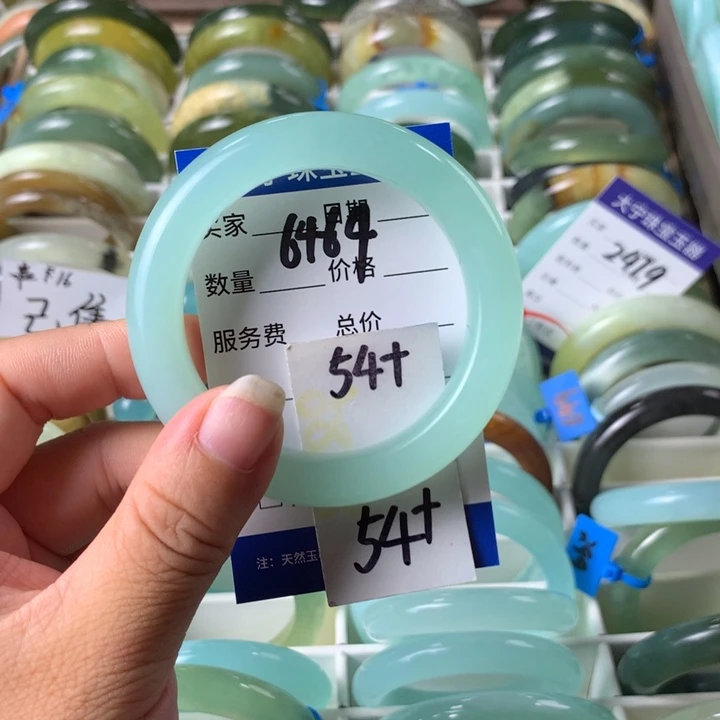 未镶嵌蛇纹石玉手镯6464