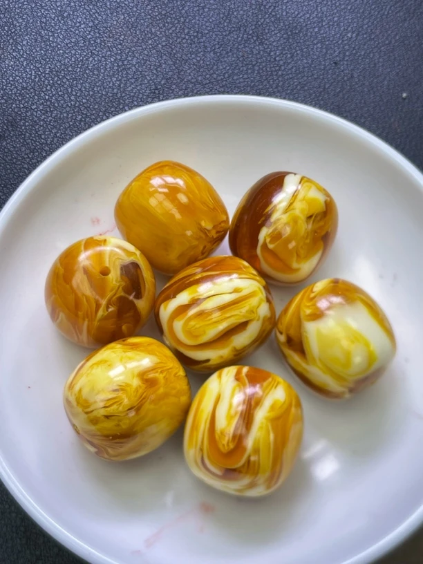 天然珠宝玉石 虎皮老蜡枣珠Y2288 卡20*21  1颗（赠弹力绳）