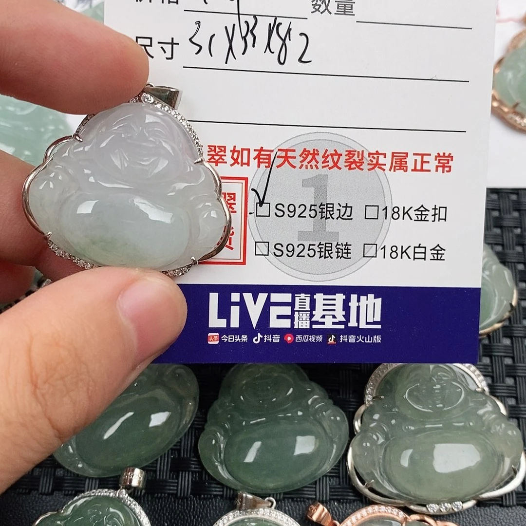翡翠银S925镶嵌颈饰
