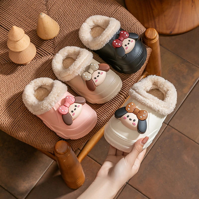 冬季儿童棉拖鞋男女童保暖加绒EVA防水可拆卸亲子中大童宝宝棉鞋