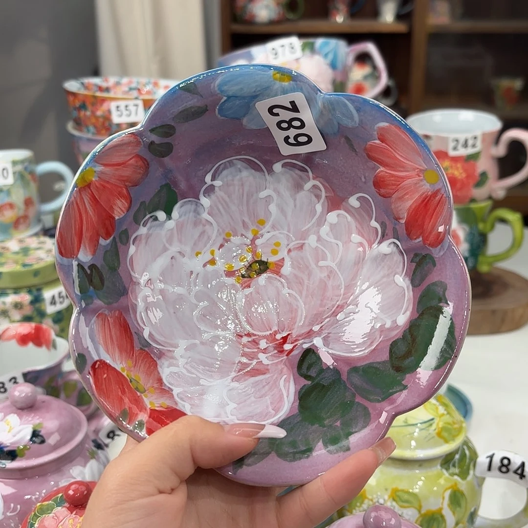 瓷片景德镇手绘高温釉下彩陶瓷茶具