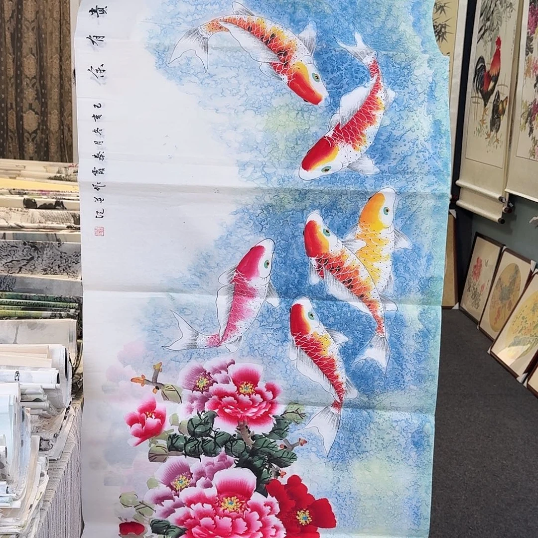 纯手绘国画作品好看四尺
