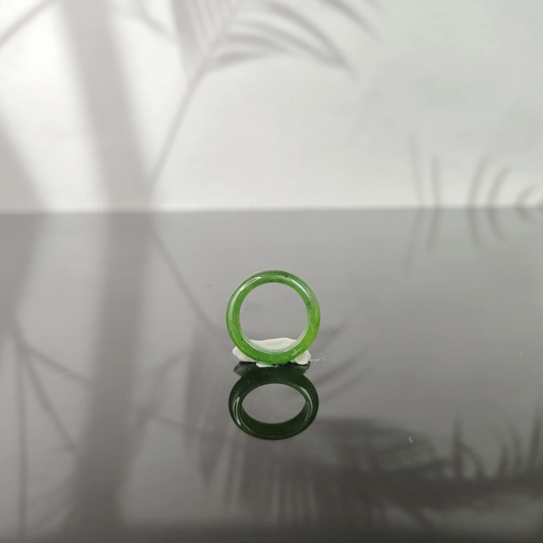 X和田玉碧玉戒圈（卡17+）1914