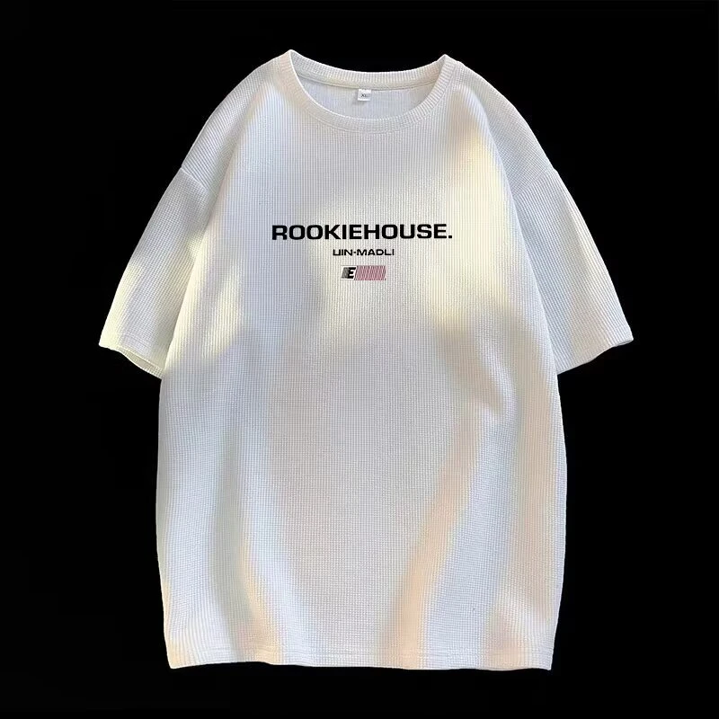 短袖t恤男夏季2025新款设计感小众美式宽松半袖体恤上衣潮