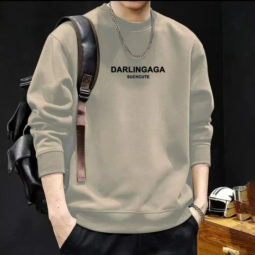 冬季新款加绒保暖卫衣男款潮流百搭宽松圆领男士长袖