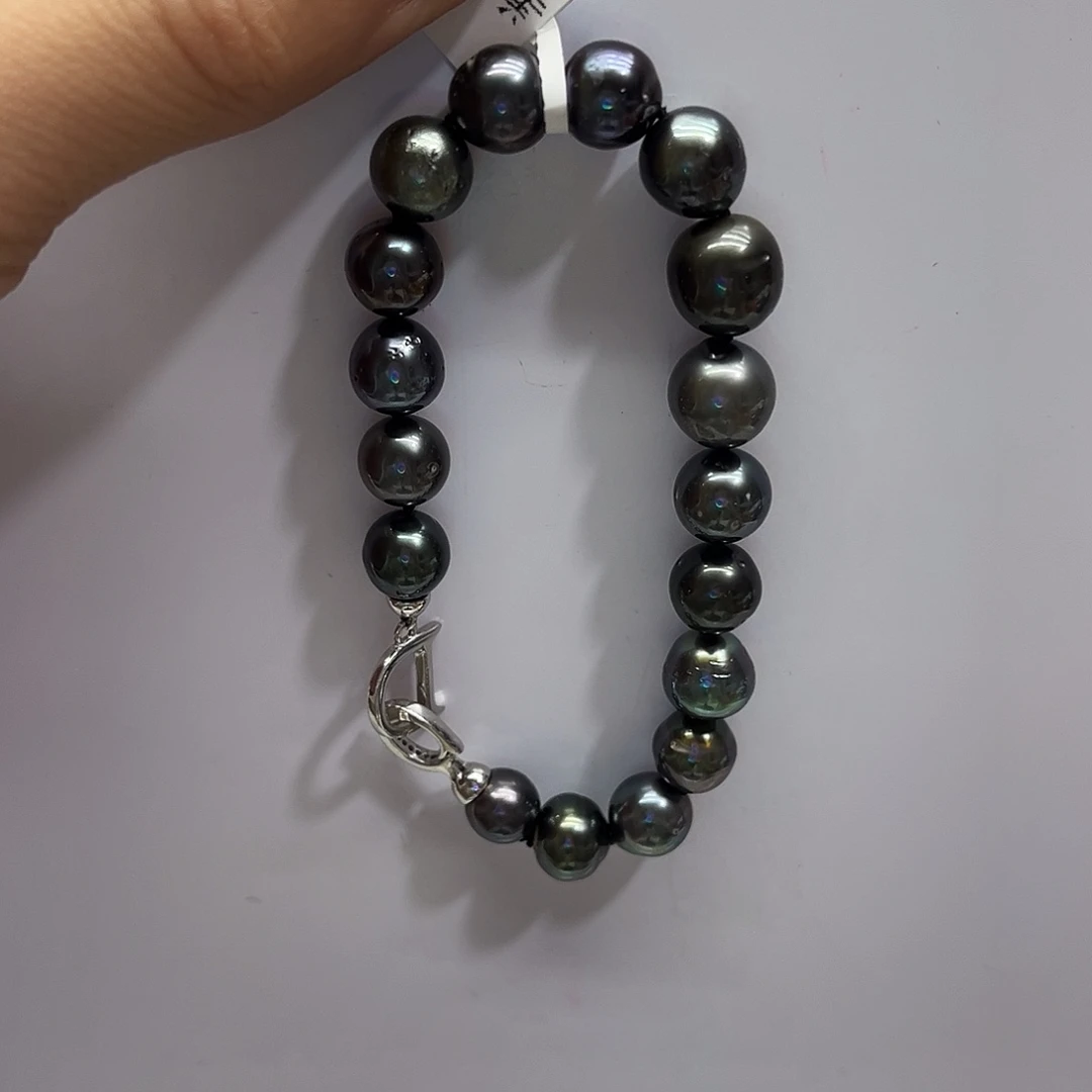 手绳银S925镶嵌海水珍珠