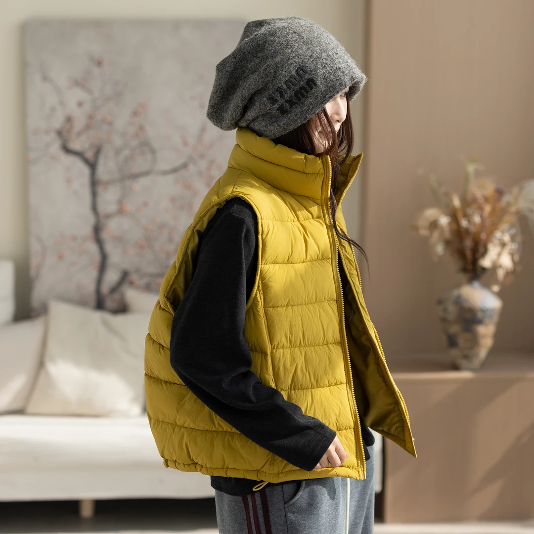 【VOG原创】衣长57 拉链装饰宽松百搭休闲日常夹棉马夹坎肩S9585