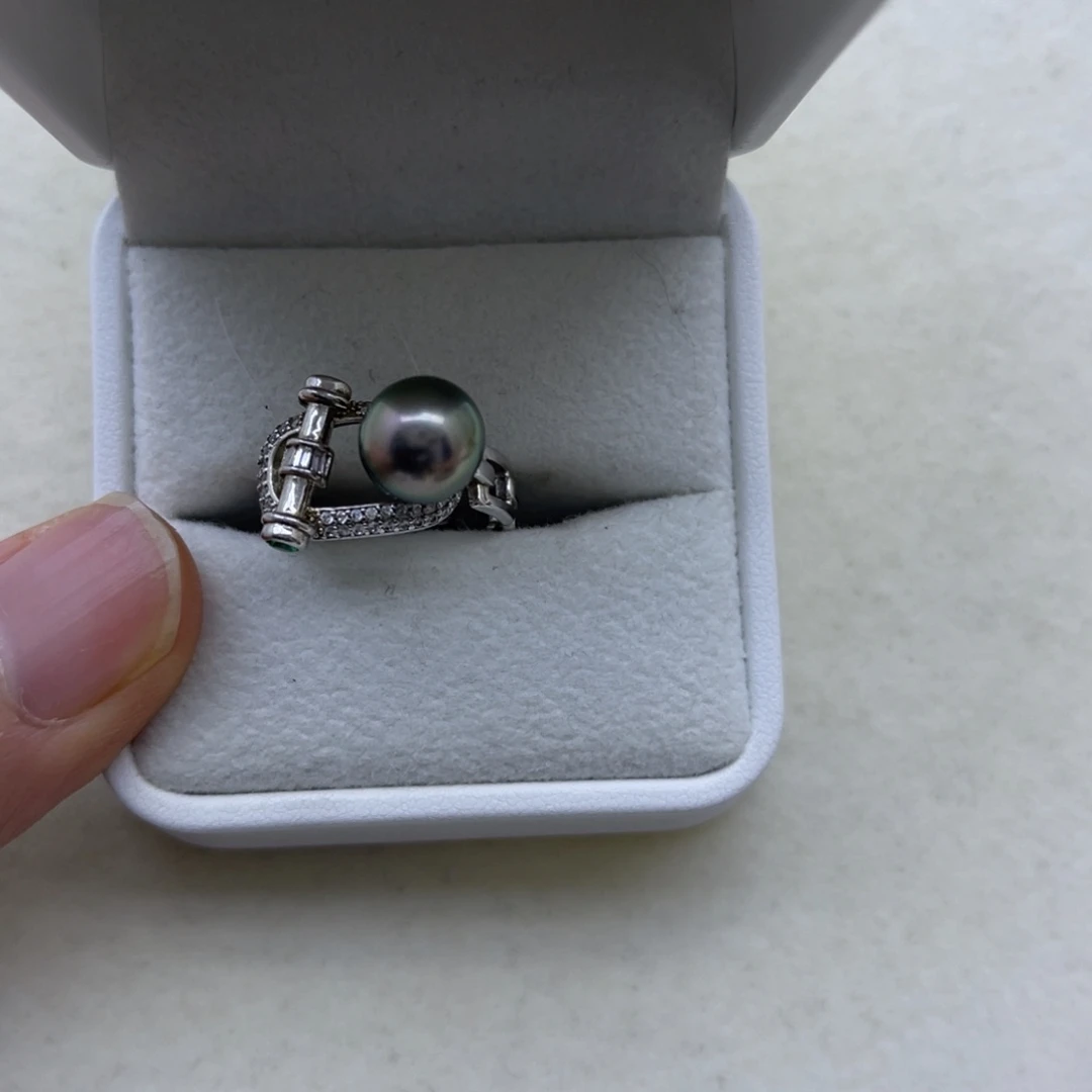 海水珍珠戒圈银S925镶嵌