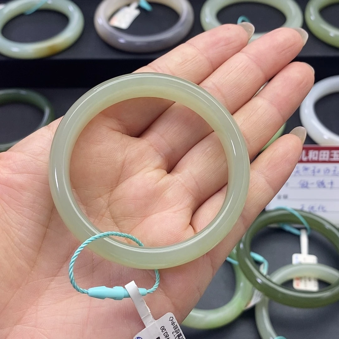 和田玉手镯未镶嵌51.52