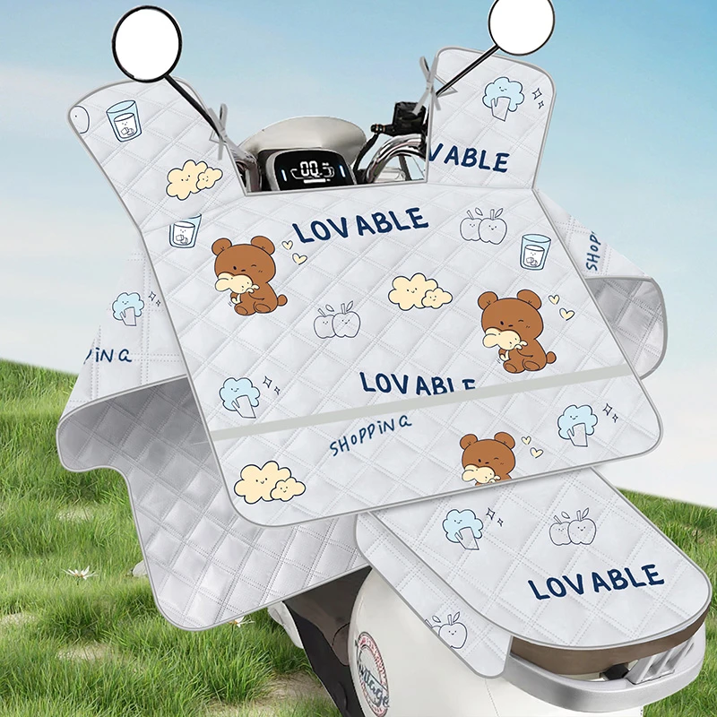 电动车挡风被夏季防晒防水薄款加大遮阳罩电瓶摩托车防风四季通用