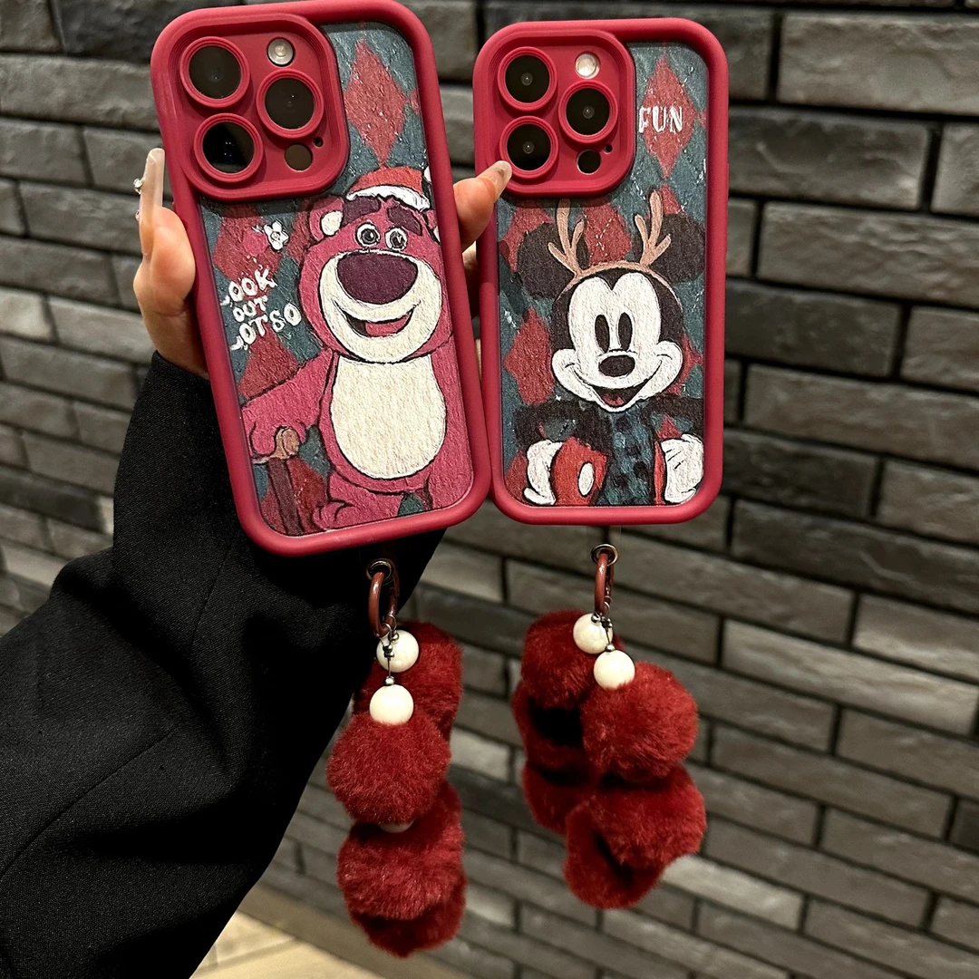 圣诞米奇适用iPhone15苹果手机壳16promax女款14可爱12全包13防摔