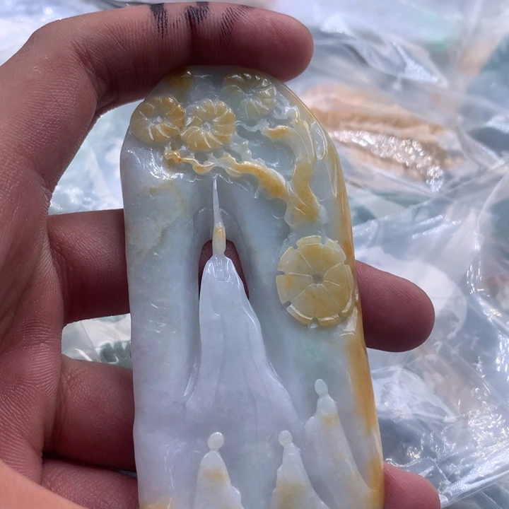 翡翠未镶嵌颈饰保真天然a货翡翠