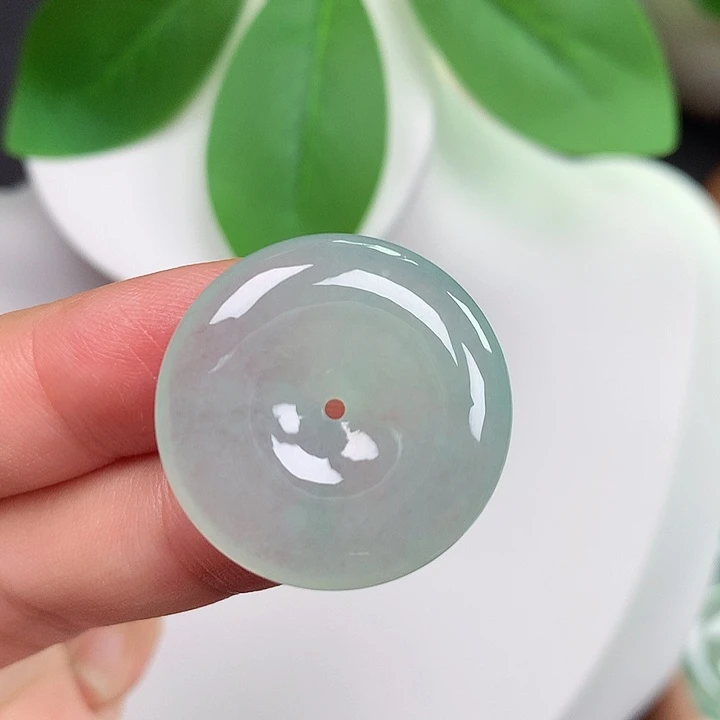 翡翠未镶嵌颈饰平安扣 25.3x5.6mm