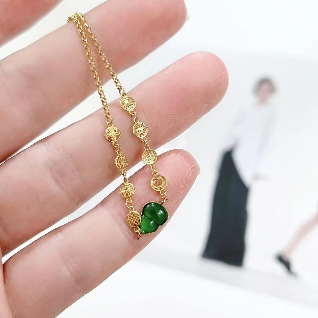 合金手链 小静折扣~E424Q 新中式 葫芦精工微雕花小圆片手链