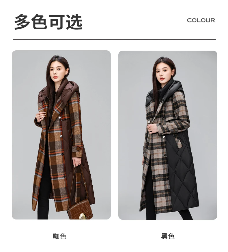 2025年冬季新款保暖加厚羽绒服显瘦韩版女士时尚百搭中长款羽绒服