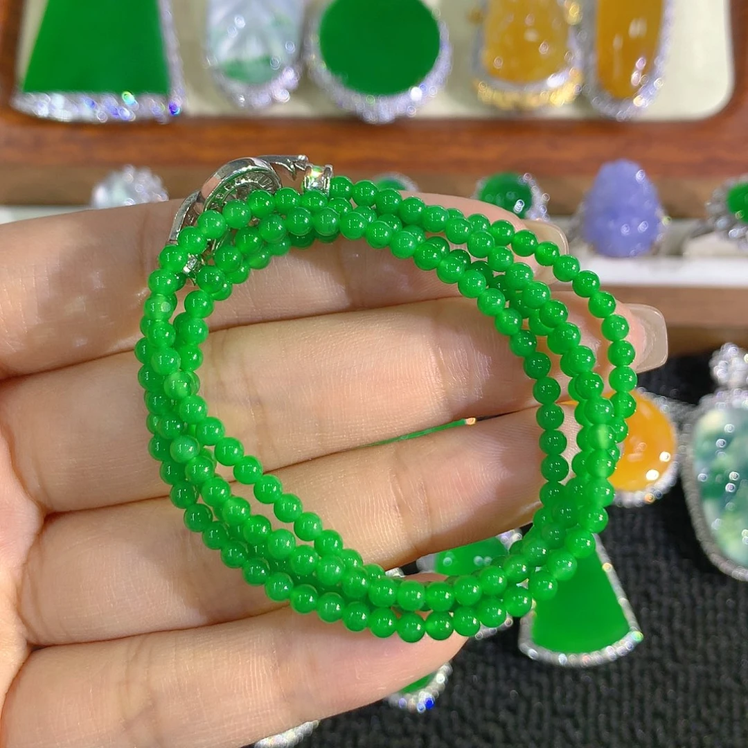 翡翠未镶嵌颈饰小米珠