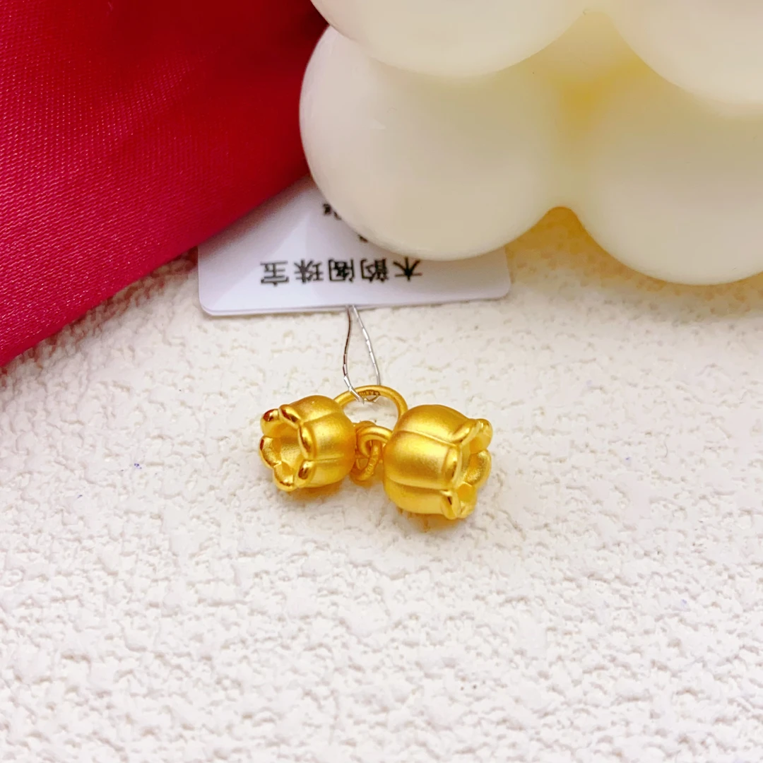 【木韵阁】足金999 3D黄金铃兰花吊坠时尚百搭精美大气 1.34