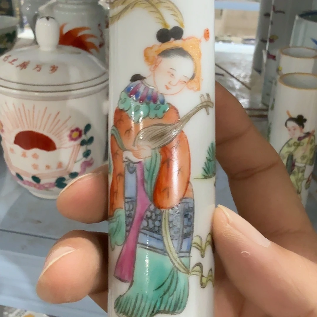瓷片摆件手绘瓷器处理