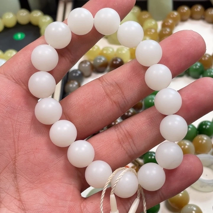 未镶嵌手串和田玉新疆黑山卡12哑光精品
