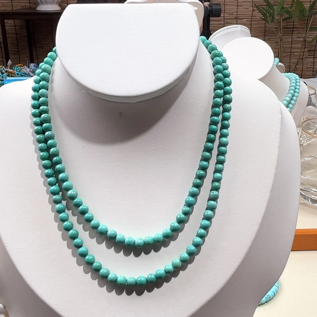 绿松石未镶嵌48圆珠108放漏卡4+