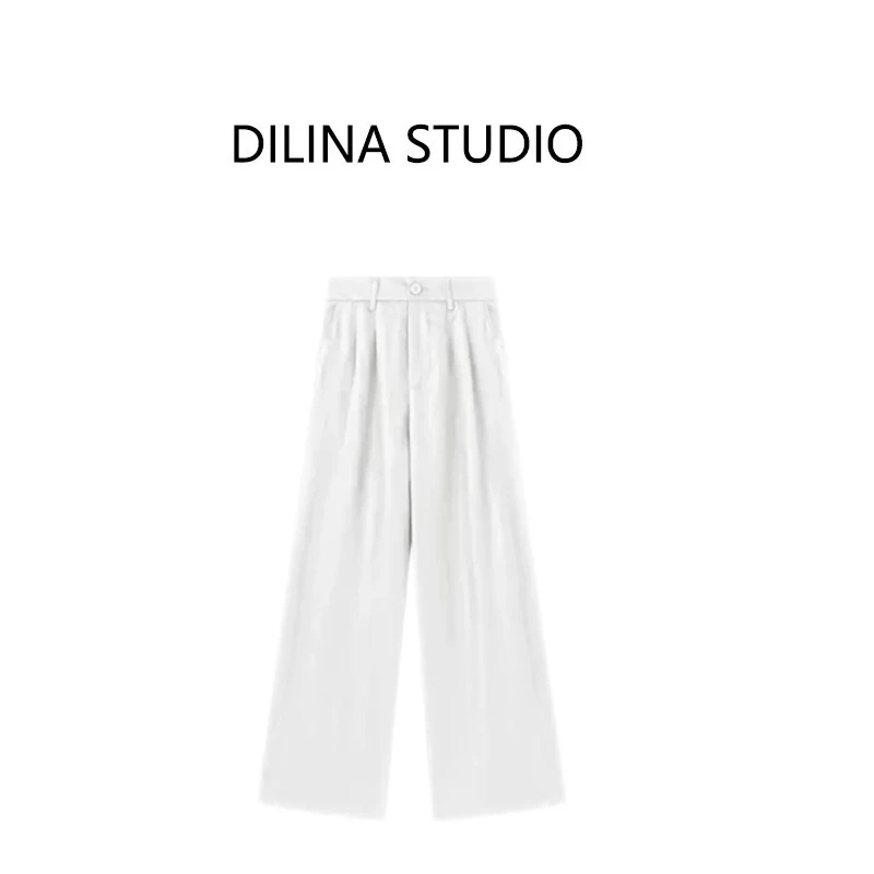 2025新款 天丝 亚麻 休闲直筒裤显瘦西装裤高级感垂感老钱风长裤