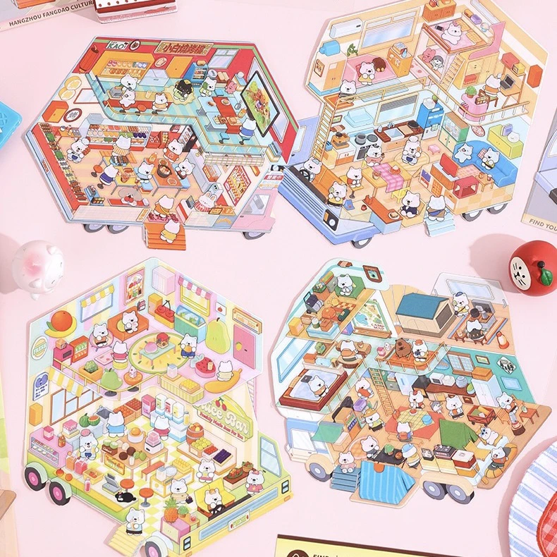 方岛移动小屋系列造景贴纸3D立体沉浸式DIY微缩场景创意解压贴纸