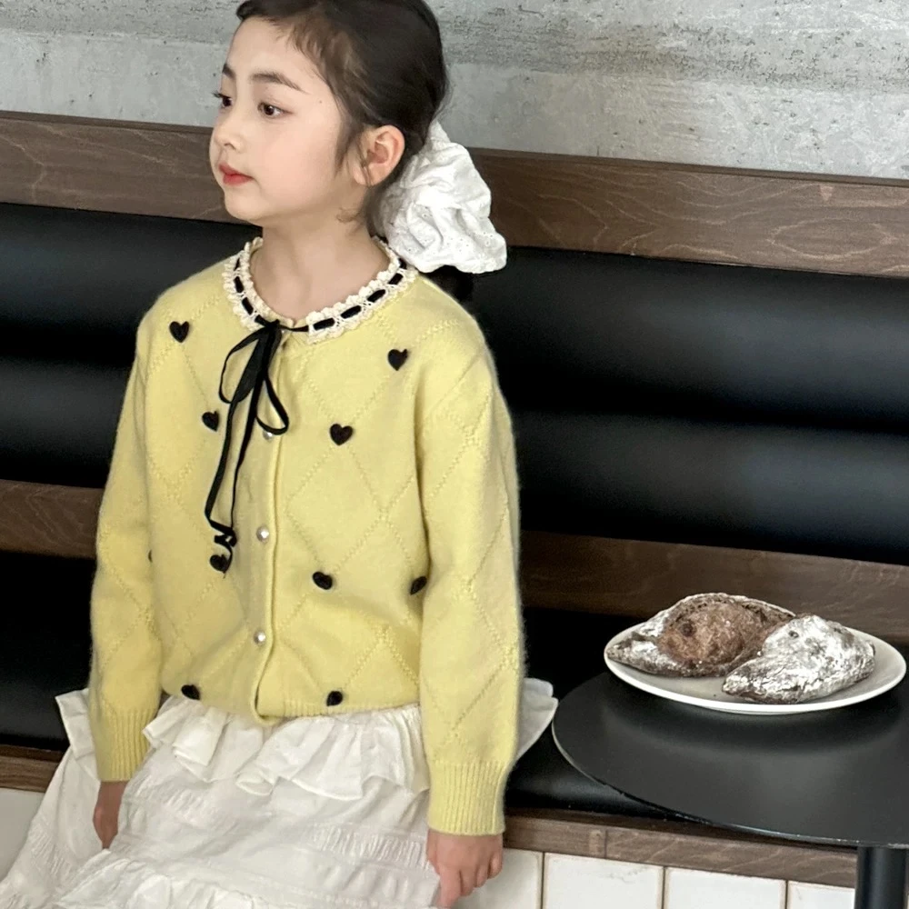 【果妈家】女童2025春季新款韩版洋气毛衣开衫-6057