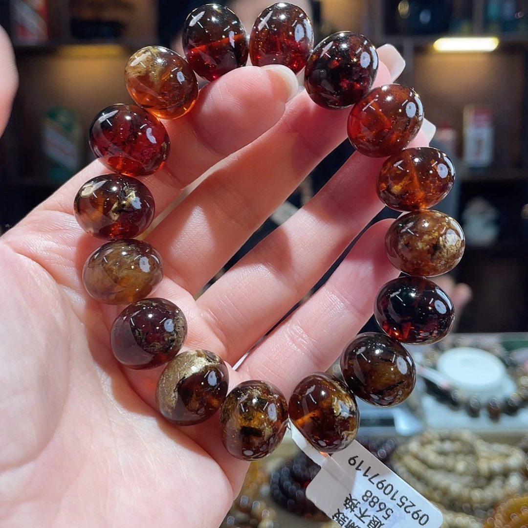 琥珀未镶嵌颈饰16m血蜡