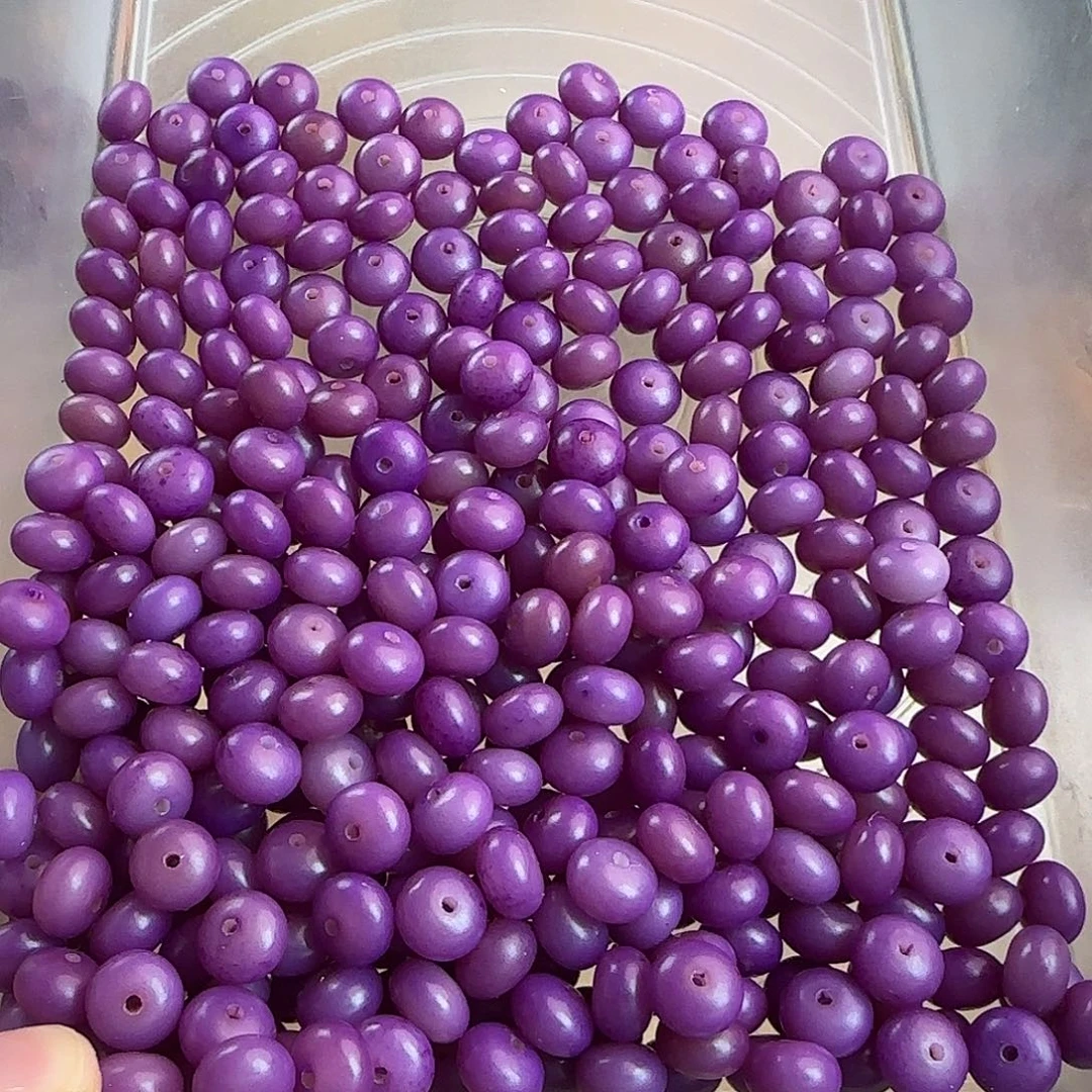 菩提根/象牙果手串微瑕疵紫色算盘300颗