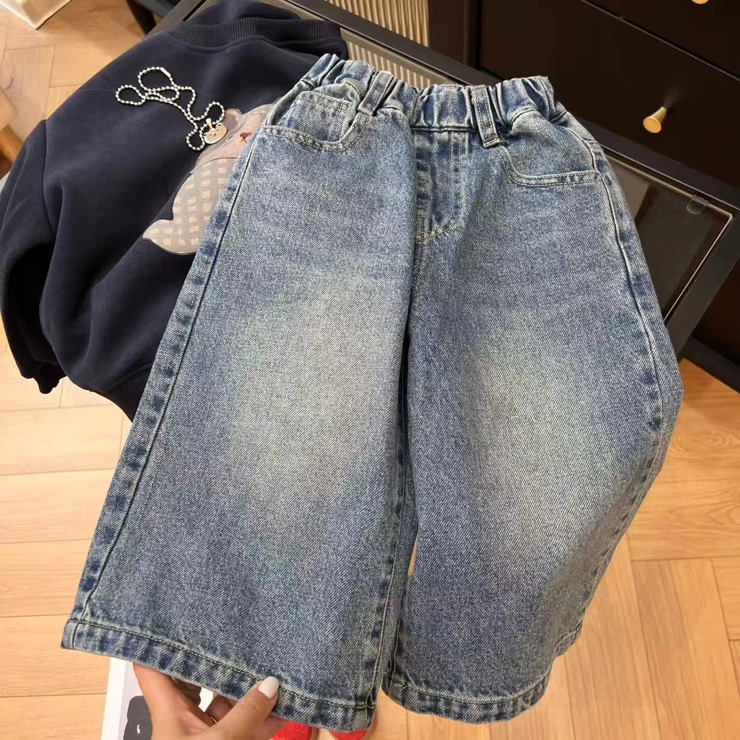 X.M简单却极具说服力的女童直筒牛仔裤！版型yyds